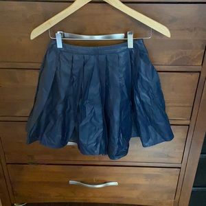 ASTR Leather Pleated Skirt in navy